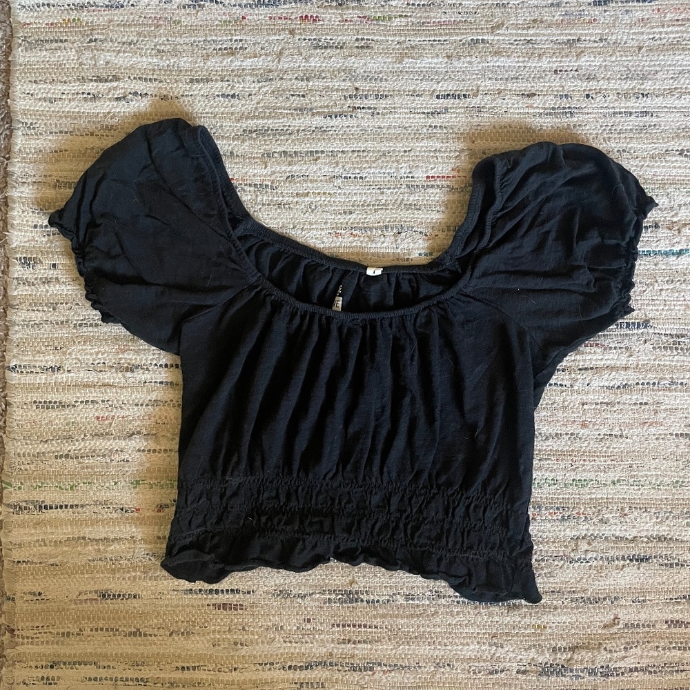 Tilly's Off the Shoulder Black Milk Maid Top